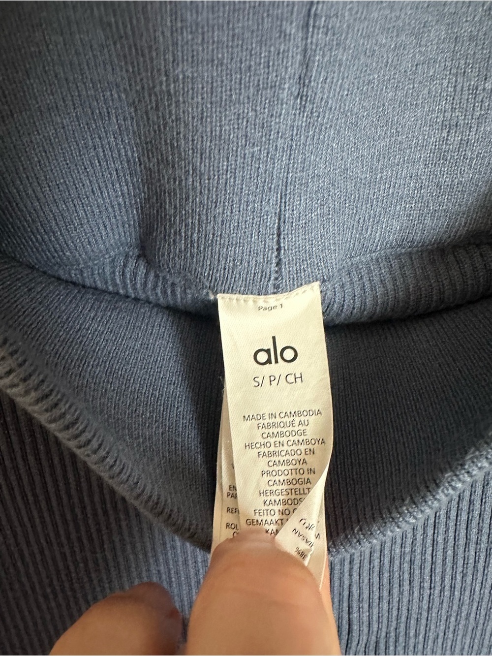 Alo Yoga Highline Ribbed Sweater Knit Flare Pants in Bluestone size Small - Picture 5 of 5